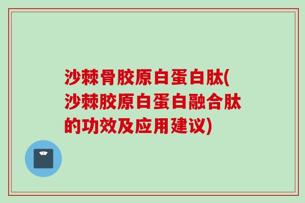 沙棘骨胶原白蛋白肽(沙棘胶原白蛋白融合肽的功效及应用建议)