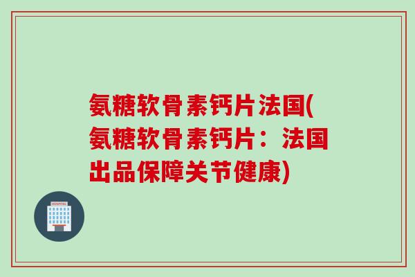氨糖软骨素钙片法国(氨糖软骨素钙片：法国出品保障关节健康)