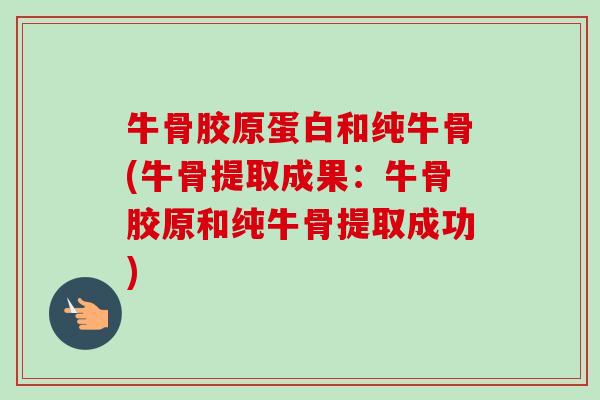 牛骨胶原蛋白和纯牛骨(牛骨提取成果：牛骨胶原和纯牛骨提取成功)