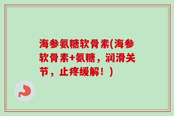 海参氨糖软骨素(海参软骨素+氨糖，润滑关节，止疼缓解！)