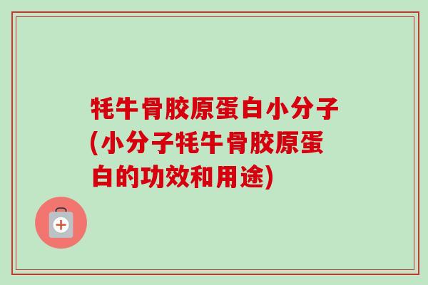 牦牛骨胶原蛋白小分子(小分子牦牛骨胶原蛋白的功效和用途)