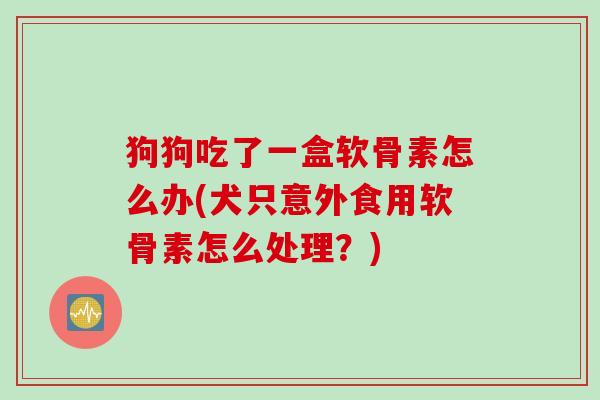 狗狗吃了一盒软骨素怎么办(犬只意外食用软骨素怎么处理？)