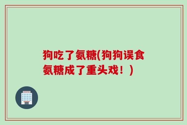 狗吃了氨糖(狗狗误食氨糖成了重头戏！)