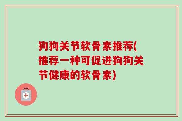 狗狗关节软骨素推荐(推荐一种可促进狗狗关节健康的软骨素)