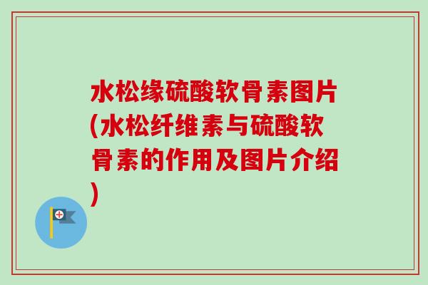 水松缘硫酸软骨素图片(水松纤维素与硫酸软骨素的作用及图片介绍)