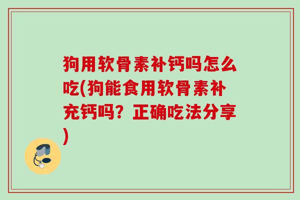 狗用软骨素补钙吗怎么吃(狗能食用软骨素补充钙吗？正确吃法分享)