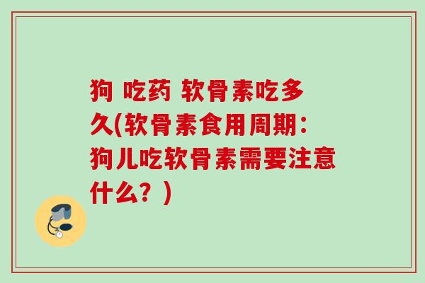 狗 吃药 软骨素吃多久(软骨素食用周期：狗儿吃软骨素需要注意什么？)