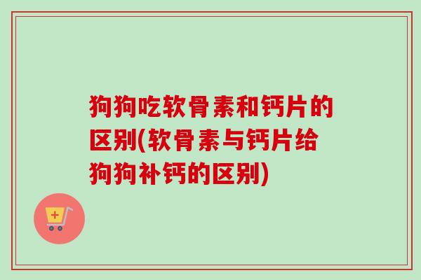 狗狗吃软骨素和钙片的区别(软骨素与钙片给狗狗补钙的区别)