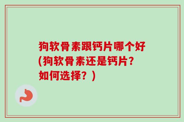 狗软骨素跟钙片哪个好(狗软骨素还是钙片？如何选择？)
