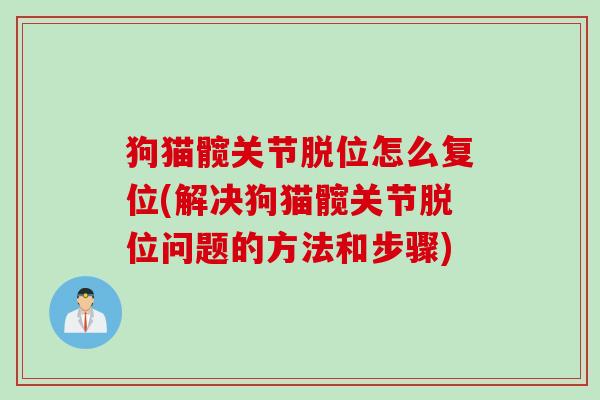 狗猫髋关节脱位怎么复位(解决狗猫髋关节脱位问题的方法和步骤)