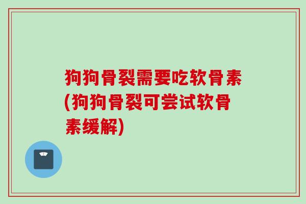 狗狗骨裂需要吃软骨素(狗狗骨裂可尝试软骨素缓解)