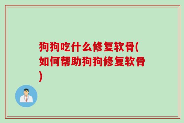 狗狗吃什么修复软骨(如何帮助狗狗修复软骨)