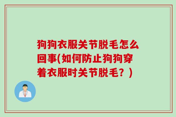狗狗衣服关节脱毛怎么回事(如何防止狗狗穿着衣服时关节脱毛？)