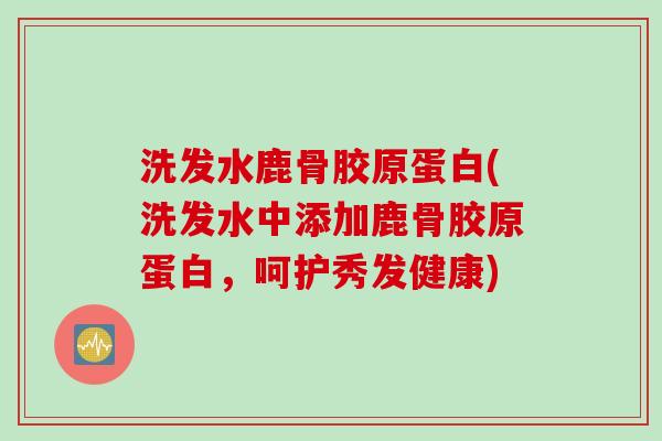 洗发水鹿骨胶原蛋白(洗发水中添加鹿骨胶原蛋白，呵护秀发健康)