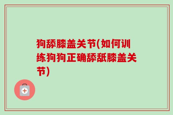 狗舔膝盖关节(如何训练狗狗正确舔舐膝盖关节)