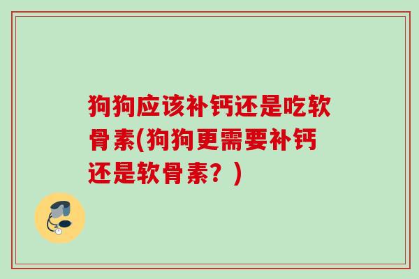 狗狗应该补钙还是吃软骨素(狗狗更需要补钙还是软骨素？)