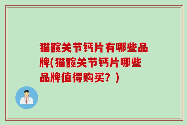 猫髋关节钙片有哪些品牌(猫髋关节钙片哪些品牌值得购买？)