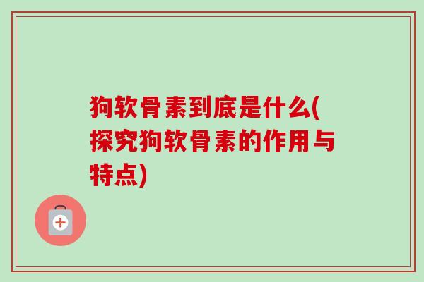 狗软骨素到底是什么(探究狗软骨素的作用与特点)