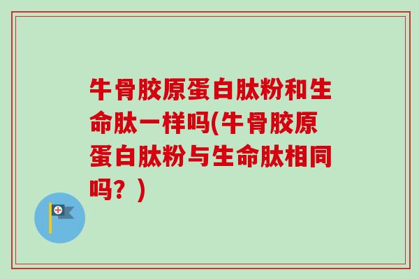 牛骨胶原蛋白肽粉和生命肽一样吗(牛骨胶原蛋白肽粉与生命肽相同吗？)