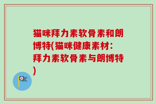 猫咪拜力素软骨素和朗博特(猫咪健康素材：拜力素软骨素与朗博特)