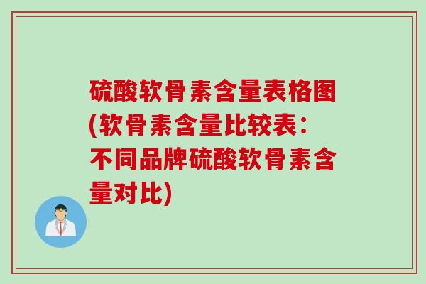 硫酸软骨素含量表格图(软骨素含量比较表：不同品牌硫酸软骨素含量对比)