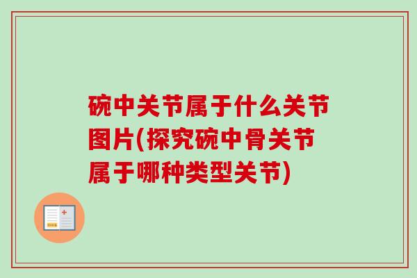 碗中关节属于什么关节图片(探究碗中骨关节属于哪种类型关节) 碗中关节属于什么关节图片(探究碗中骨关节属于哪种类型关节)