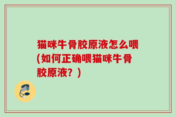 猫咪牛骨胶原液怎么喂(如何正确喂猫咪牛骨胶原液？)
