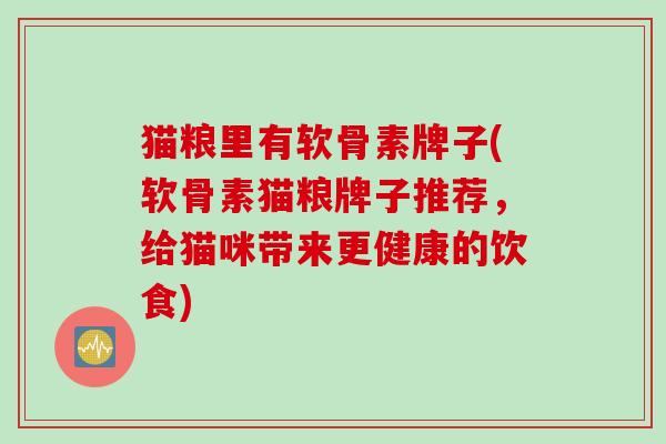 猫粮里有软骨素牌子(软骨素猫粮牌子推荐，给猫咪带来更健康的饮食)