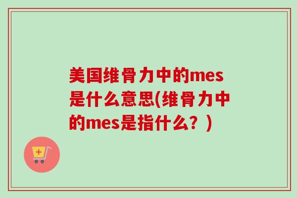 美国维骨力中的mes是什么意思(维骨力中的mes是指什么？)