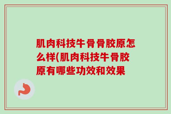 肌肉科技牛骨骨胶原怎么样(肌肉科技牛骨胶原有哪些功效和效果