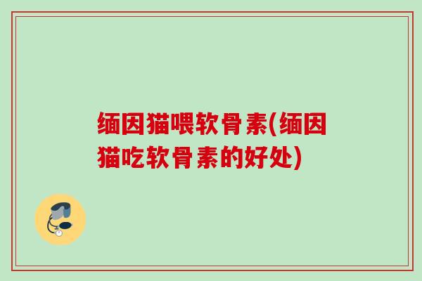 缅因猫喂软骨素(缅因猫吃软骨素的好处)