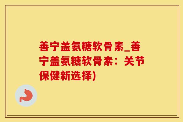 善宁盖氨糖软骨素_善宁盖氨糖软骨素：关节保健新选择)