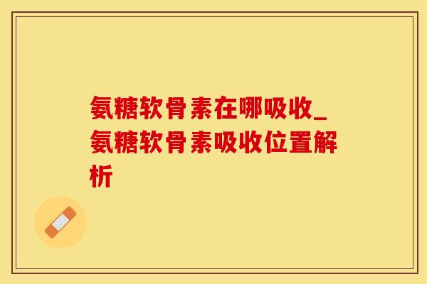 氨糖软骨素在哪吸收_氨糖软骨素吸收位置解析