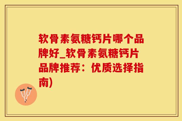 软骨素氨糖钙片哪个品牌好_软骨素氨糖钙片品牌推荐：优质选择指南)