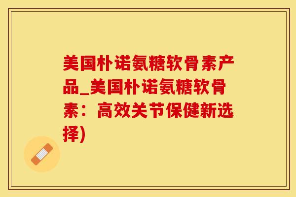 美国朴诺氨糖软骨素产品_美国朴诺氨糖软骨素：高效关节保健新选择)