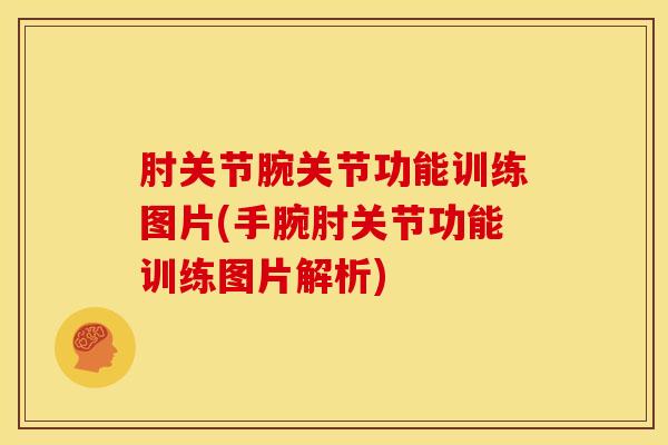 肘关节腕关节功能训练图片(手腕肘关节功能训练图片解析)