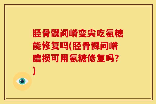 胫骨髁间嵴变尖吃氨糖能修复吗(胫骨髁间嵴磨损可用氨糖修复吗？)