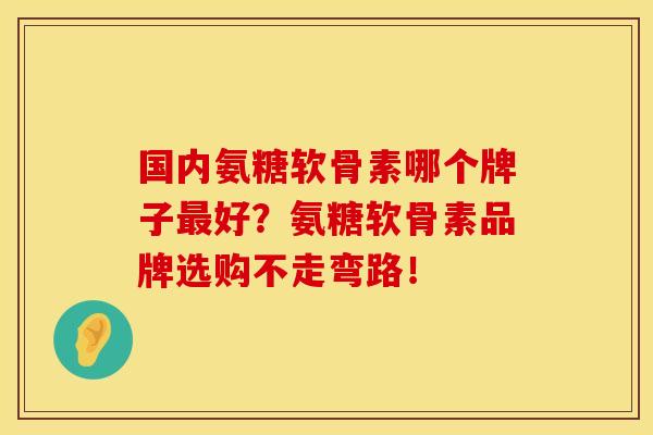 国内氨糖软骨素哪个牌子最好？氨糖软骨素品牌选购不走弯路！