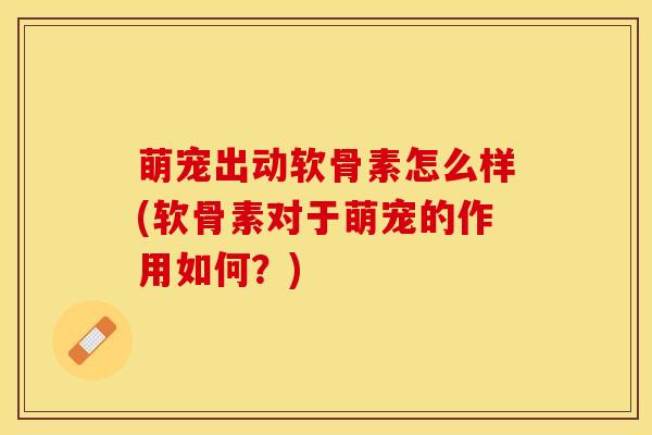 萌宠出动软骨素怎么样(软骨素对于萌宠的作用如何？)