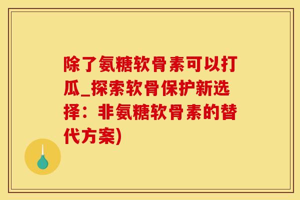 除了氨糖软骨素可以打瓜_探索软骨保护新选择：非氨糖软骨素的替代方案)