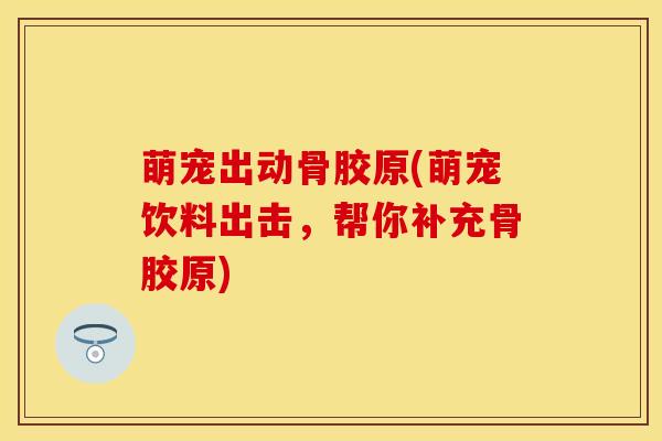 萌宠出动骨胶原(萌宠饮料出击，帮你补充骨胶原)
