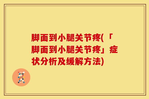 脚面到小腿关节疼(「脚面到小腿关节疼」症状分析及缓解方法)