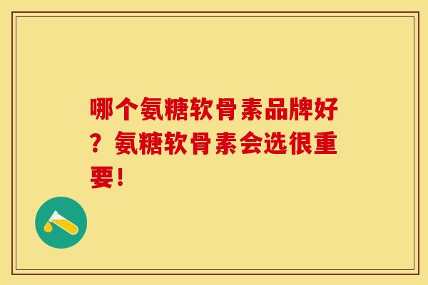 哪个氨糖软骨素品牌好?氨糖软骨素会选很重要! 哪个氨糖软骨素品牌好?氨糖软骨素会选很重要!