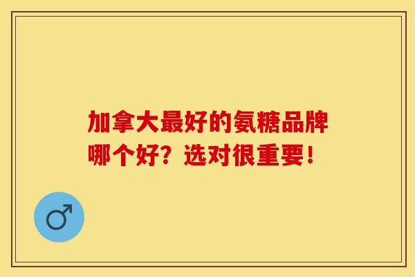 加拿大最好的氨糖品牌哪个好?选对很重要! 加拿大最好的氨糖品牌哪个好?选对很重要!