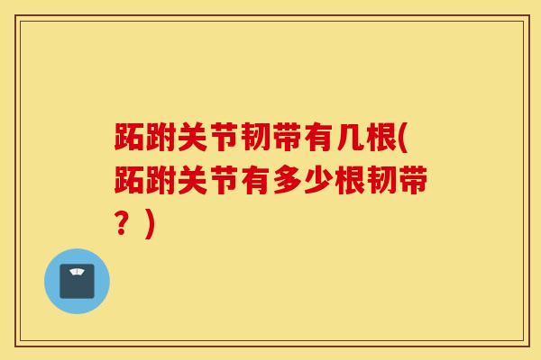 跖跗关节韧带有几根(跖跗关节有多少根韧带？)