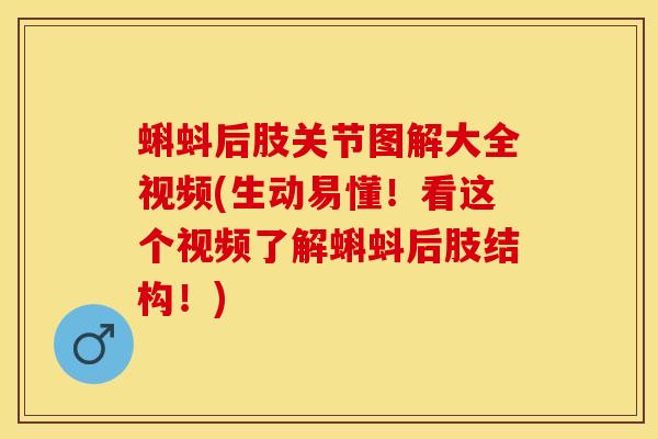 蝌蚪后肢关节图解大全视频(生动易懂！看这个视频了解蝌蚪后肢结构！)