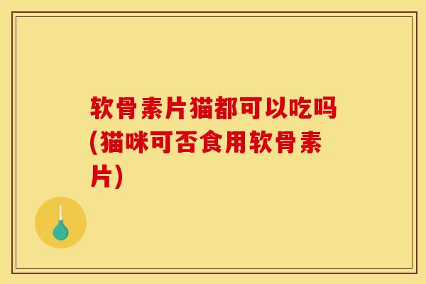 软骨素片猫都可以吃吗(猫咪可否食用软骨素片)