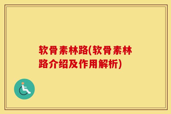 软骨素林路(软骨素林路介绍及作用解析)