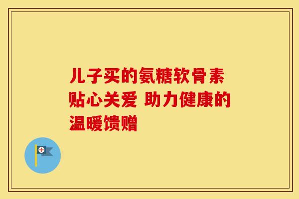儿子买的氨糖软骨素 贴心关爱 助力健康的温暖馈赠 儿子买的氨糖软骨素 贴心关爱 助力健康的温暖馈赠