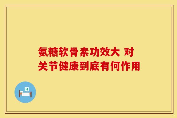 氨糖软骨素功效大 对关节健康到底有何作用
